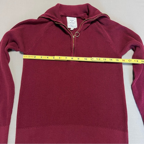 Hope & Henry Ribbed Half Zip Sweater Pullover Burgundy Ox Blood Women’s Large - Picture 5 of 15